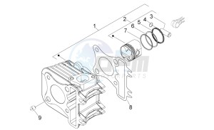 Typhoon 50 4T 4V E2 (NAFTA) USA drawing Cylinder-piston-wrist pin unit