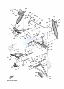 YXE850EN YXE85WPAL (BAN7) drawing FRONT SUSPENSION & WHEEL