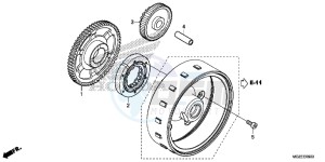 CB500FE CB500F UK - (E) drawing STARTING CLUTCH