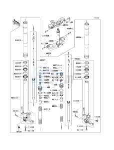 ZX 600 N [ZX-6RR] (N1) N1 drawing FRONT FORK