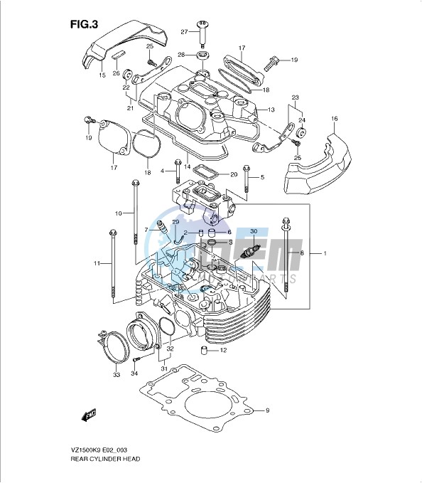 REAR CYLINDER HEAD