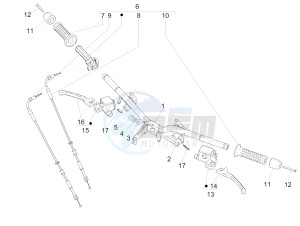 SUPER GTS 125 4T IE ABS-NOABS E3 (EMEA) drawing Handlebars - Master cil.