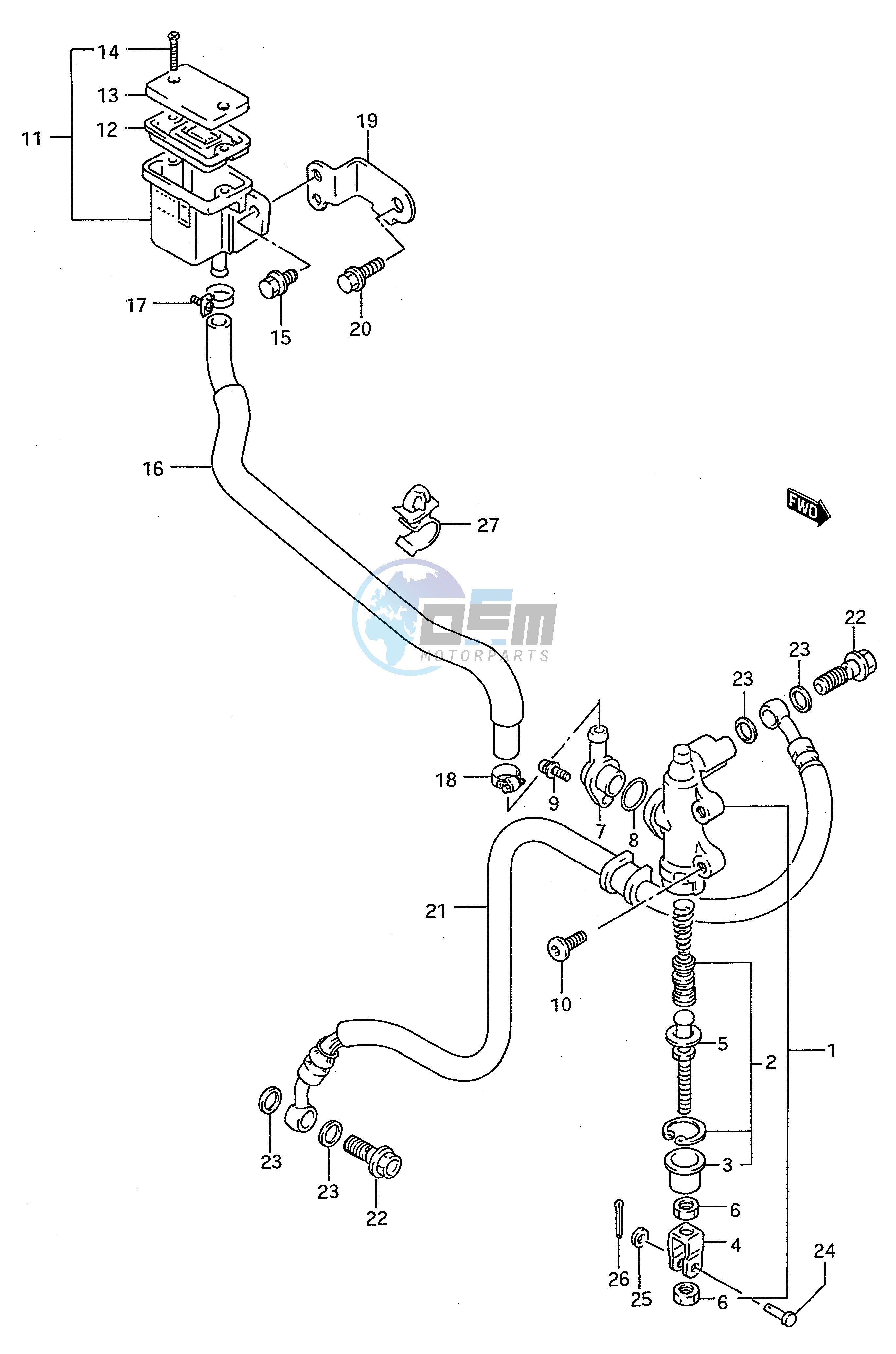 REAR MASTER CYLINDER (MODEL R S)