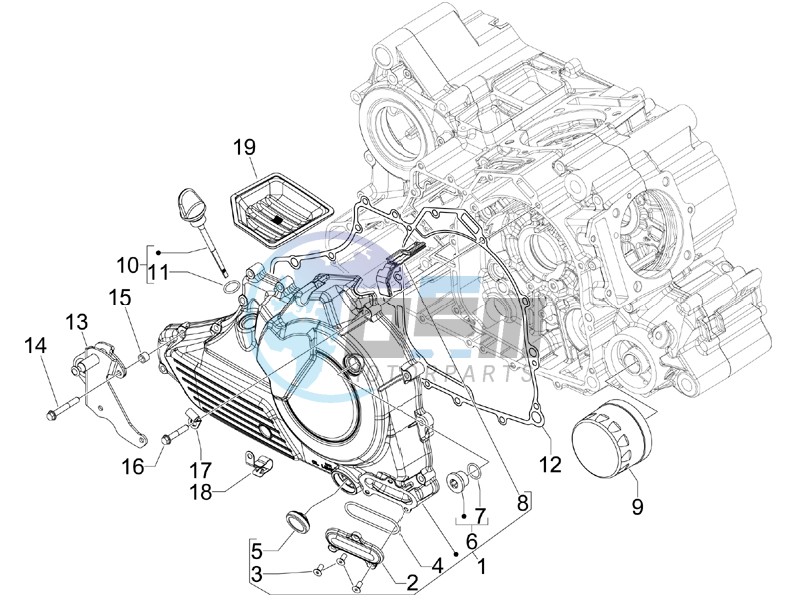 Flywheel magneto cover - Oil filter