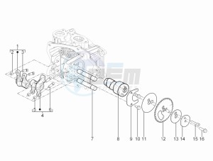 X10 125 4t 4v ie e3 drawing Camshaft - Rocking levers support unit