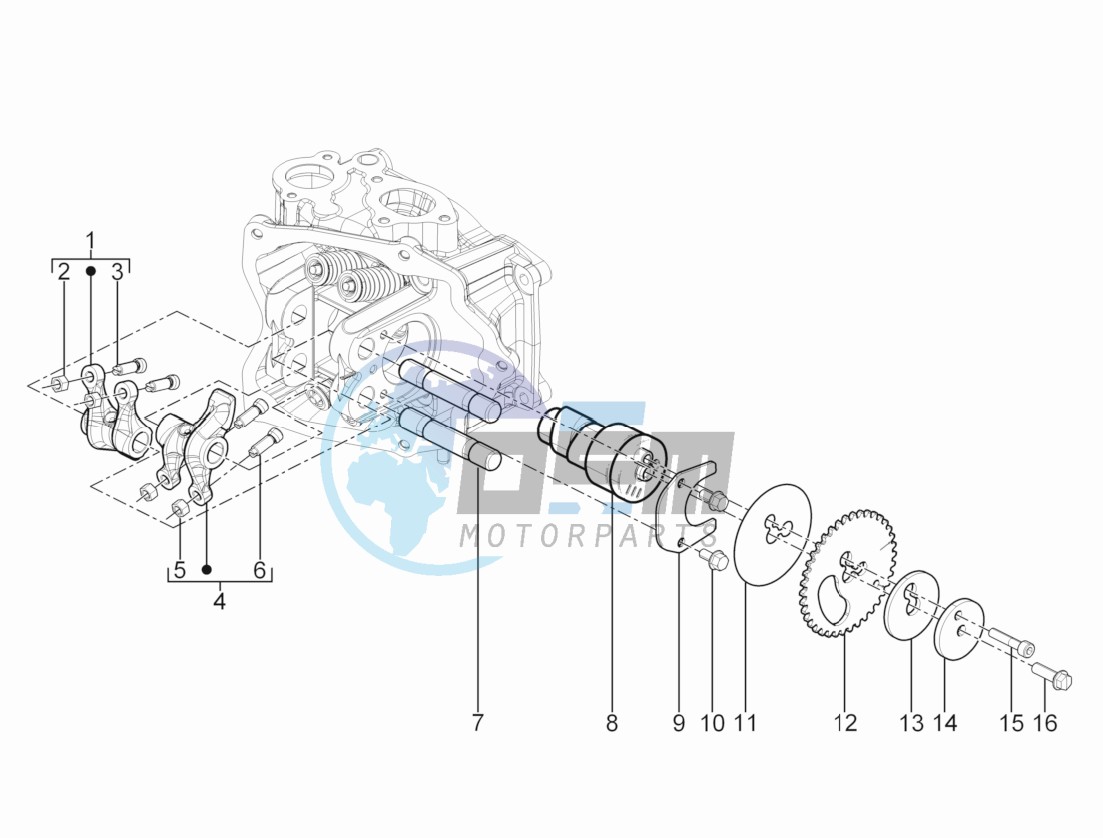 Camshaft - Rocking levers support unit