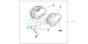 CBF600S drawing STANDARD PANNIER SET - EXCALIBUR GRAY MET