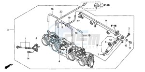 CB1300A CB1300SUPER FOUR drawing THROTTLE BODY (ASSY.)