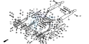 GL1500A GOLDWING ASPENCADE drawing EXHAUST MUFFLER (GL1500AP/AR/AS/AT)