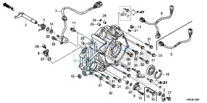 TRX500FPMD TRX500FPM Australia - (U) drawing REAR CRANKCASE COVER