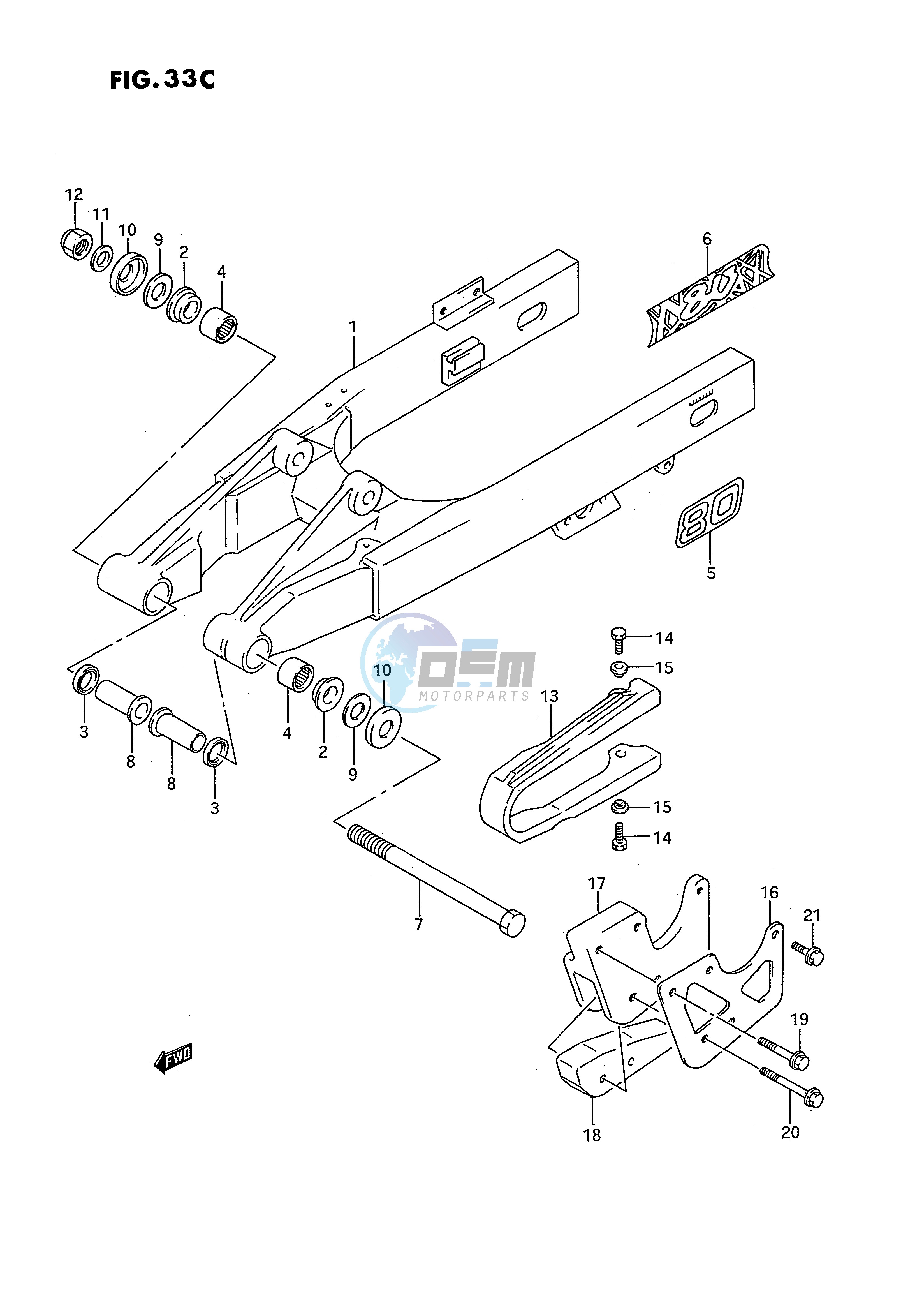 REAR SWINGING ARM (MODEL M N P R S)