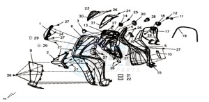 SYMPHONY ST 125 drawing FR PLATE / INDICATORS / INNER LEG SHIELD