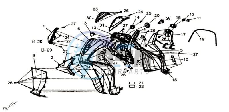 FR PLATE / INDICATORS / INNER LEG SHIELD