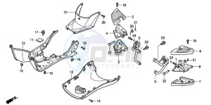 SH125 drawing FLOOR PANEL/PILLION STEP