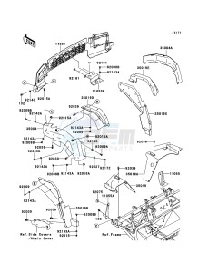 MULE 4010 DIESEL 4x4 KAF950F9F EU drawing Front Fender(s)