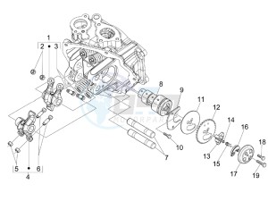 Beverly 300 ie Tourer (USA) USA drawing Camshaft - Rocking levers support unit