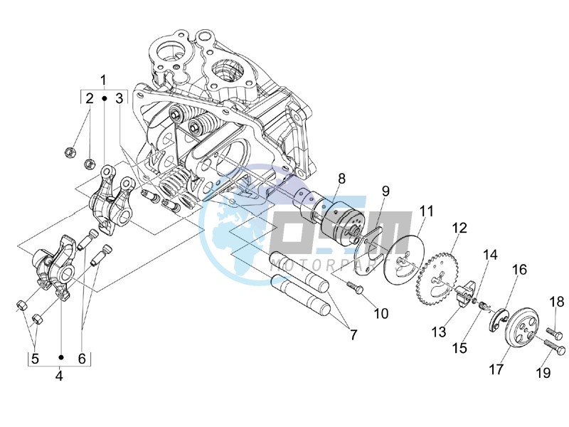 Camshaft - Rocking levers support unit