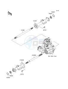 KAF 400 C [MULE 610 4X4 HARDWOODS GREEN HD] (C6F-C9F) C8F drawing REAR AXLE