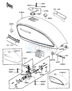 KZ 440 D [LTD BELT] (D2-D5) [LTD BELT] drawing FUEL TANK -- 81-83 D2_D3_D4_D5- -