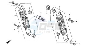 VT750DCB SHADOW SPIRIT drawing REAR CUSHION