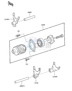 KX 125 D [KX125] (D1) [KX125] drawing GEAR CHANGE DRUM & FORKS