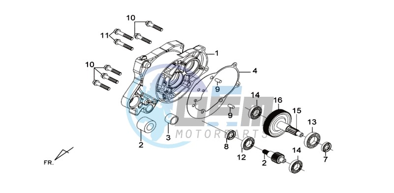 CRANKCASE R / DRIVE SHAFT