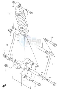 GSF1200 (E2) Bandit drawing REAR CUSHION LEVER (GSF1200SAV SAW SAX SAY)