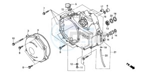 VTR1000SP RC51 drawing RIGHT CRANKCASE COVER