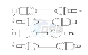 QUAD RAIDER 600 LONG CHASSIS drawing REAR AXLE