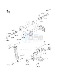 KVF 400 D [PRAIRIE 400] (D1-D4) [PRAIRIE 400] drawing SWINGARM