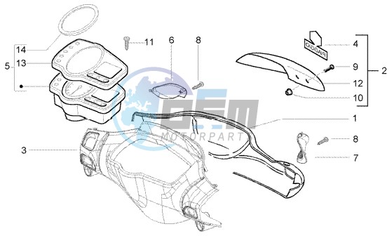 Speedometers Kms. - handlebar cover