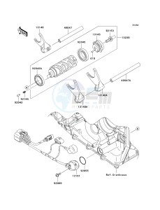 ZX 1000 E [NINJA ZX-10R] (E8F-E9FA) 0E9FA drawing GEAR CHANGE DRUM_SHIFT FORK-- S- -