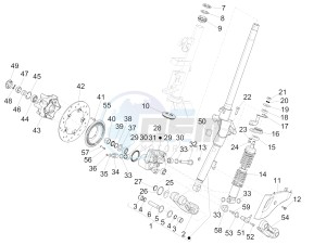 150 Sprint 4T 3V ie (NAFTA) drawing Fork/steering tube - Steering bearing unit