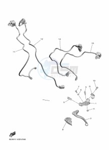 YZ450F (B2WH) drawing HANDLE SWITCH & LEVER