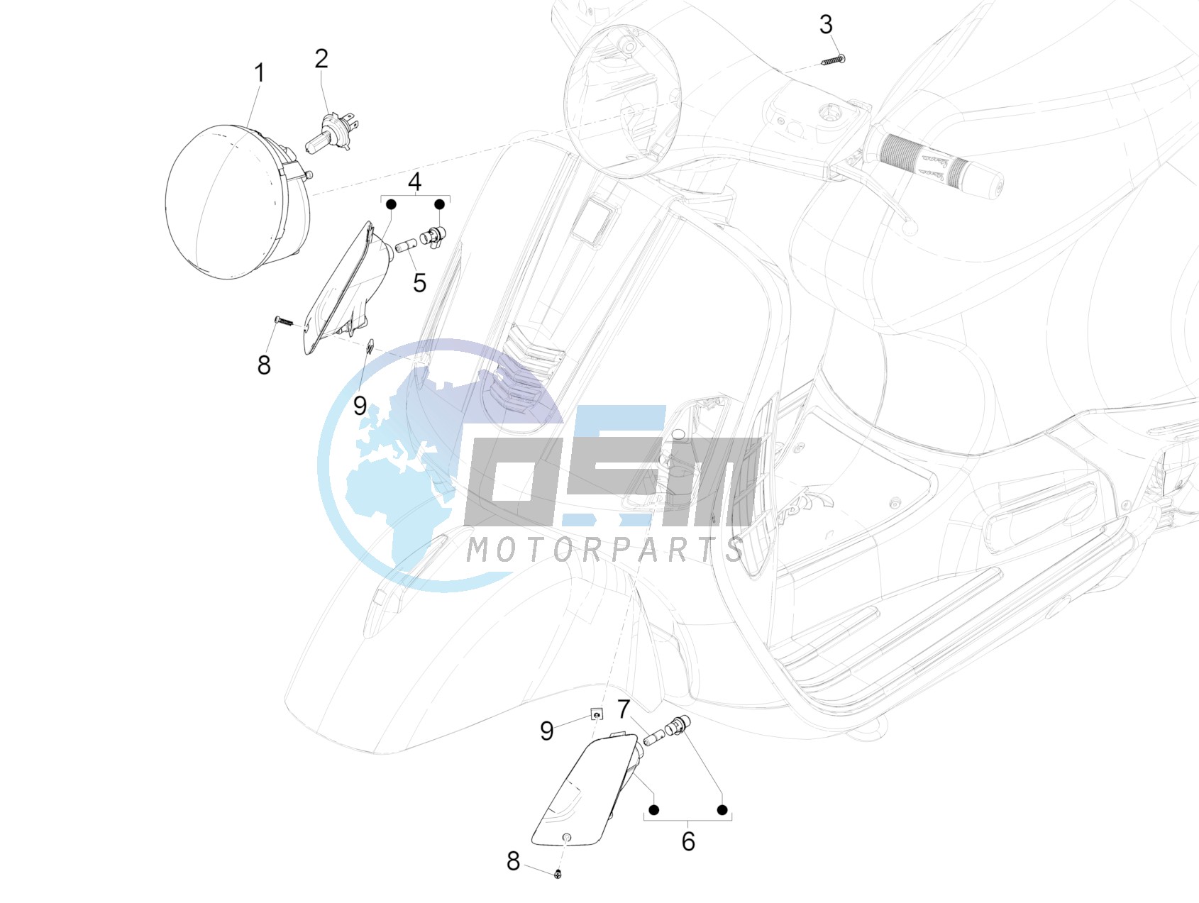 Front headlamps - Turn signal lamps