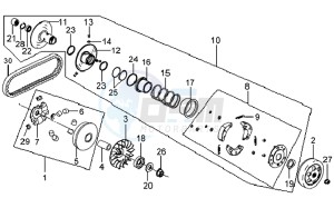 MIO 100 HU10W8-6 drawing CLUTCH FRONT AND REAR