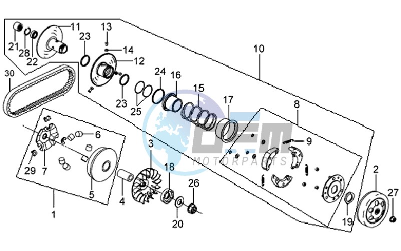 CLUTCH FRONT AND REAR