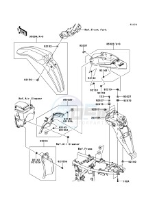 KLX250 KLX250SBF GB XX (EU ME A(FRICA) drawing Fenders