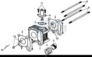 X'PRO 50 (45 Km/h) (AE05W9-EU) (E4) (L8-M1) drawing CYLINDER