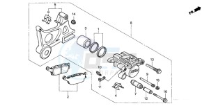 CBR600F drawing REAR BRAKE CALIPER