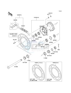 KLX 450 A [KLX450R] (A8F-A9F) A8F drawing REAR HUB