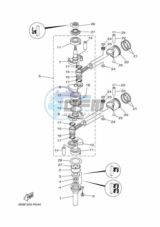 CRANKSHAFT--PISTON