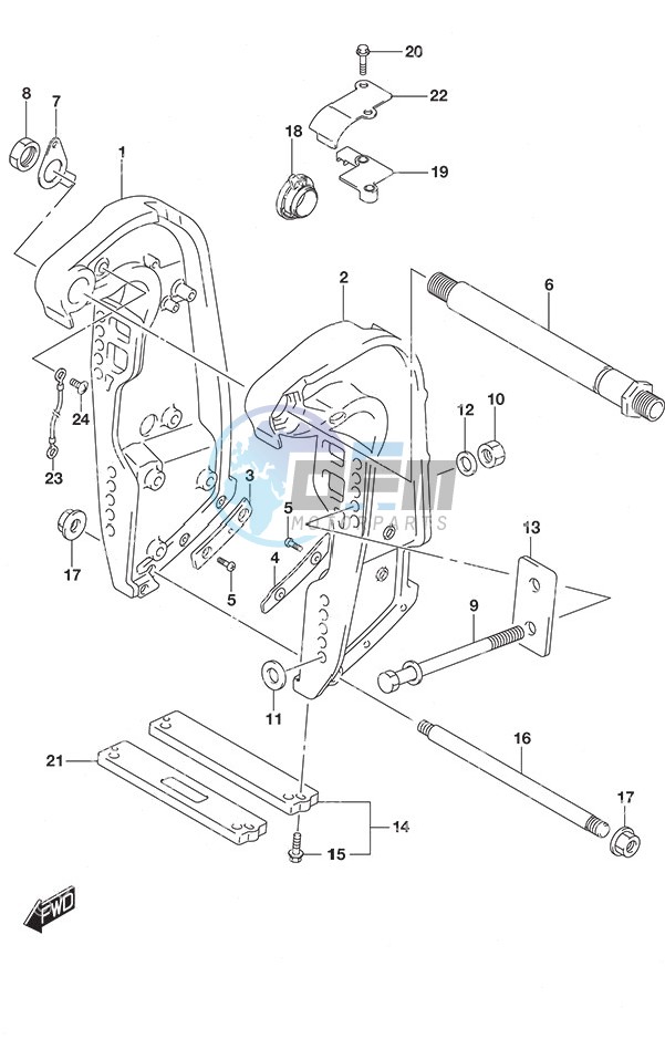 Clamp Bracket w/Transom (X) & (XX)