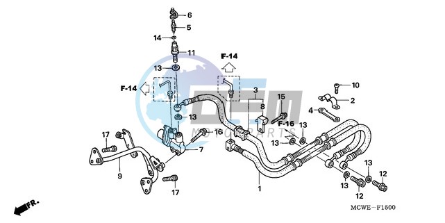 REAR BRAKE HOSE (VFR800)