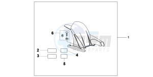 CB600F CB600F drawing HUGGER QUASAR SILVER METALLIC