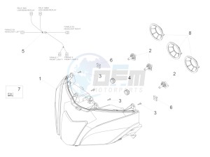 Tuono V4 1100 Factory (EMEA, APAC) (AU, EU, HK, JP, MAL, RC, S, T, TH) drawing Headlight