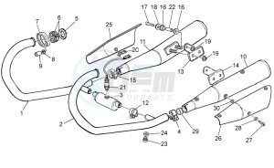 V7 Racer 750 drawing Exhaust unit