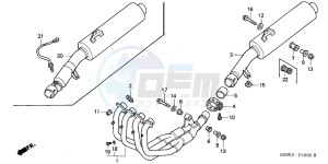 CBR600FS drawing EXHAUST MUFFLER