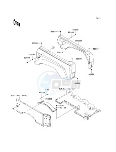 KRF 750 F [TERYX 750 4X4 NRA OUTDOORS] (F8F) F8F drawing REAR FENDER-- S- -