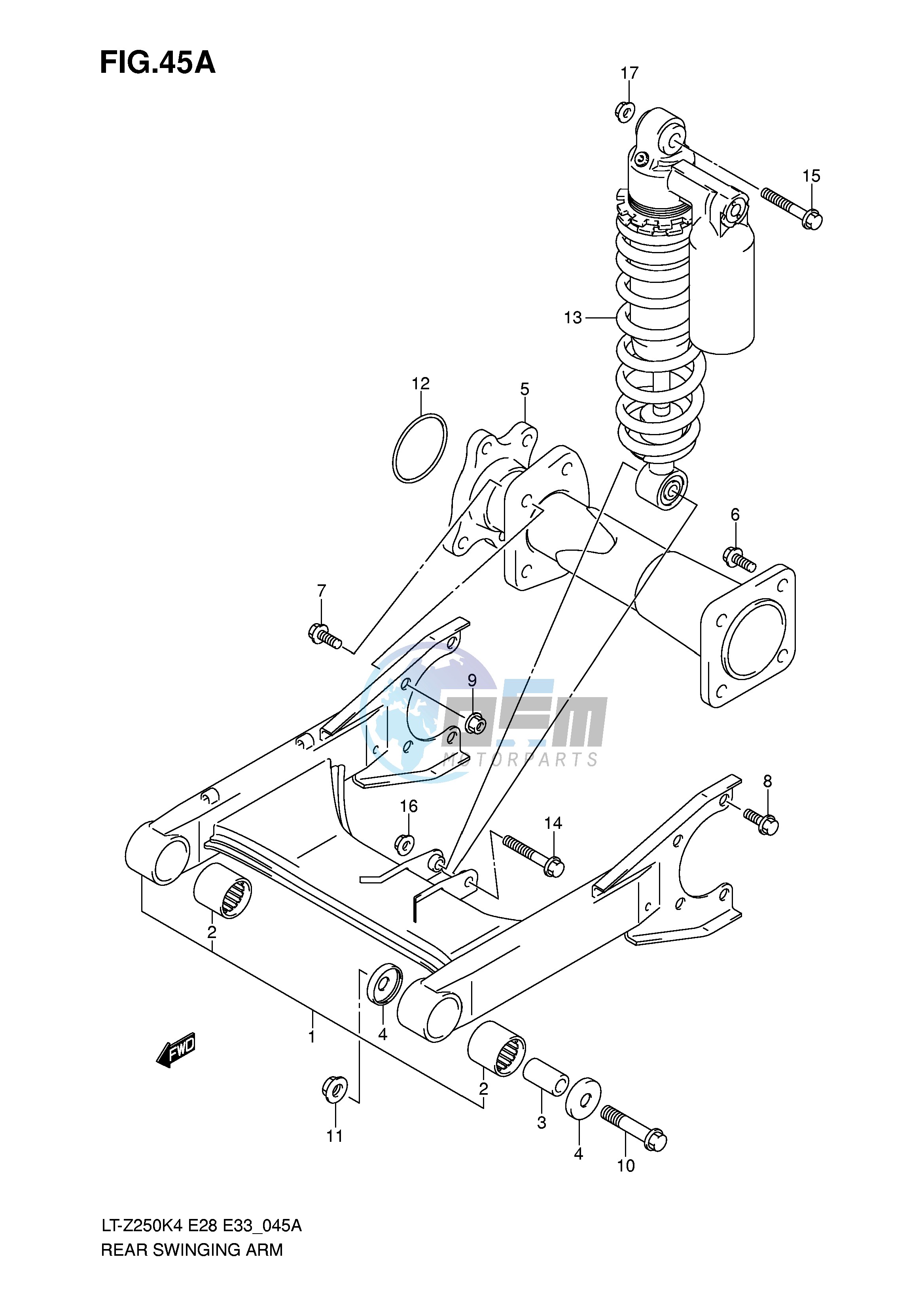 REAR SWINGINGARM (MODEL K6 K7 K8)